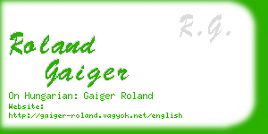 roland gaiger business card